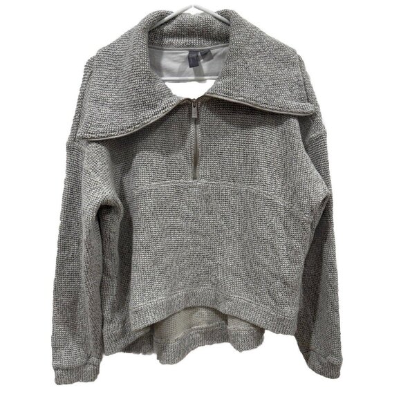 Sweaty Betty Restful Boucle Half Zip‎ Sweatshirt Gray Size 6 - Picture 1 of 7